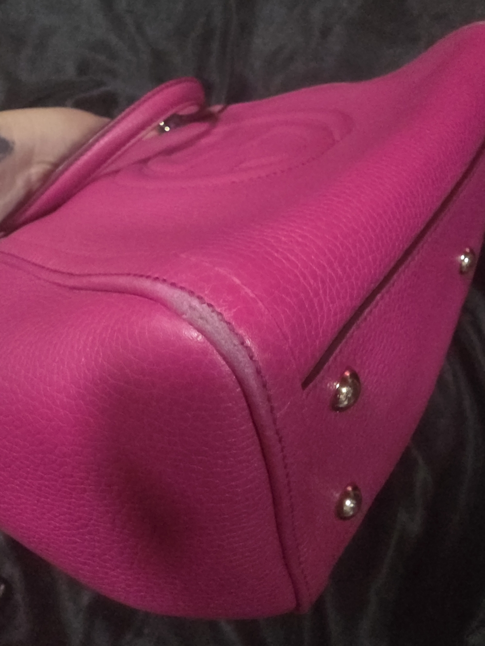 Gucci Pink Soho Pebbled Leather Tote with Tassel - Picture 11 of 16